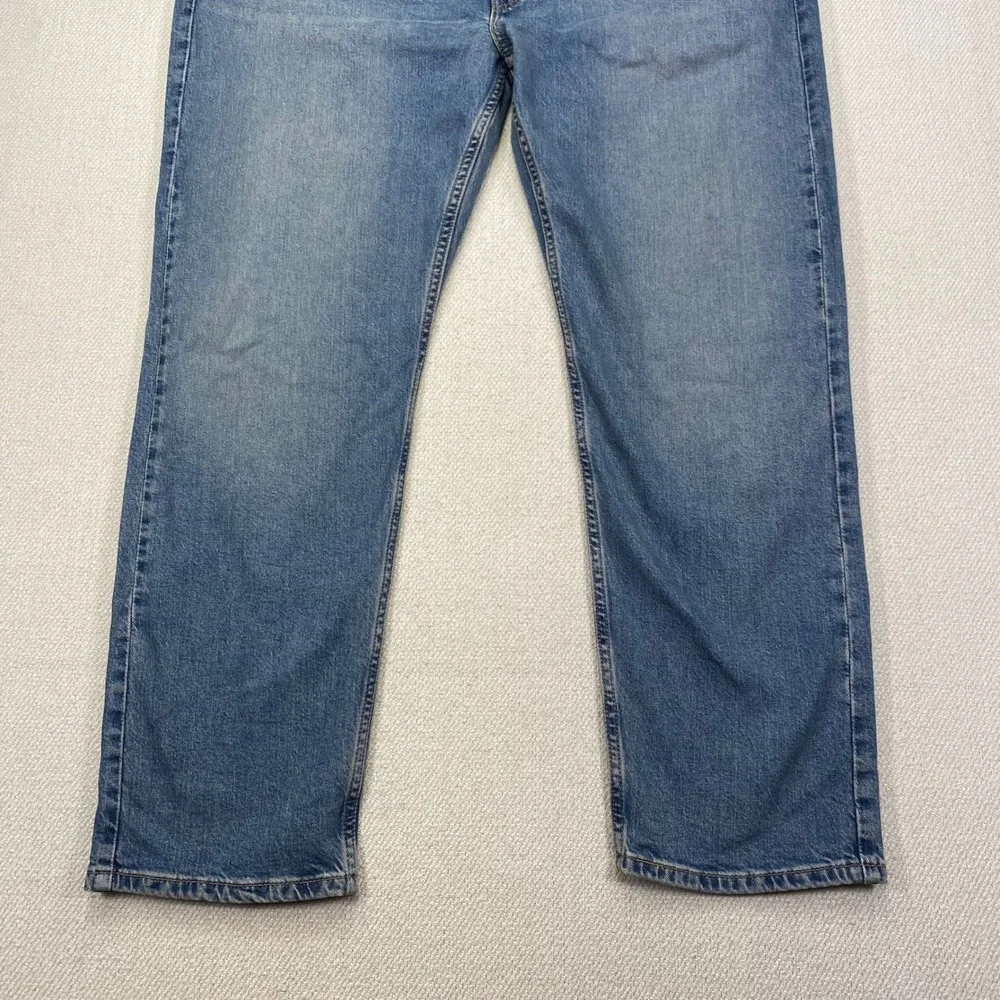 Levi's 502 Taper Jeans Mens 44x32 Blue Medium Wash Stretch Eco Performance New